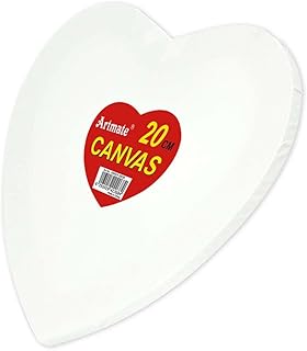 Peinture sur toile tendue en forme de cœur art mate, taille 20 cm