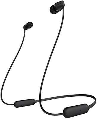 Écouteurs sans fil sony wi-c200 avec microphone pour appels téléphoniques, noirs (wic200/b)