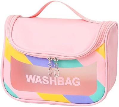 Trousse de toilette de voyage pour femme, trousse de maquillage imperméable avec poignée