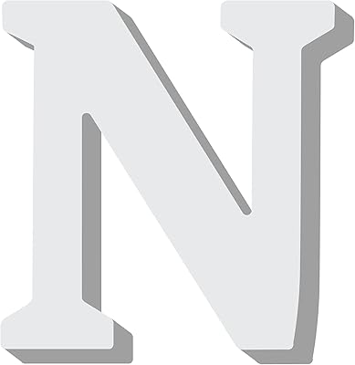 R-moment lettre murale en bois décorée de l'alphabet n de rosie moment pour décoration de chambre d'enfant, longueur 8 cm, lettre n blanche, hcr-4704n. Des produits authentiques à prix réduits sur Diaytar Sénégal