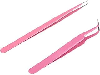 Pinces à ongles et cils droites/incurvées en acier inoxydable - lot de 2