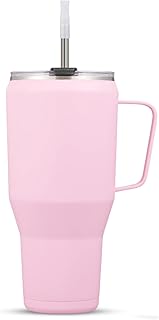 Tasse jobat de 40 oz avec poignée et couvercle en paille, tasse