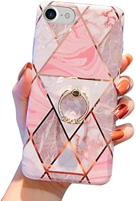 Coque qokey compatible avec iphone se 2020 8 7 47 pouces marbre élégante