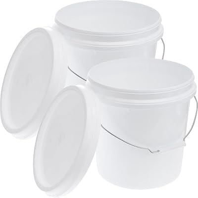 Iplus smile seau en plastique blanc avec poignée et couvercle, grand pot
