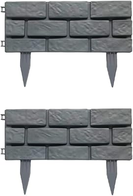 Bords de clôture de jardin en plastique effet pierre, bords de parterre de fleurs imbriqués, décoration de lit à faire soi-même, couleur aléatoire, série grise 2 pièces. Diaytar Sénégal : Simplicité, rapidité, économie