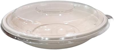 Boîtes alimentaires rondes écologiques beiges snh 680 ml avec couvercle - restaurant &