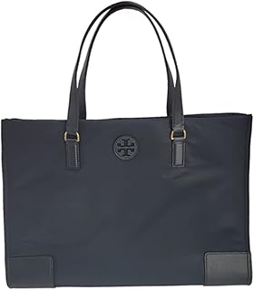 Grand sac à main en nylon pour femme ella, noir avec détails