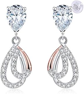 Boucles d'oreilles pour femme en argent sterling 925 plaqué or 18 carats