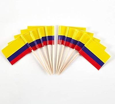 Cyps 100pcs drapeaux de la colombie cure-dents colombiens mini bâtonnets