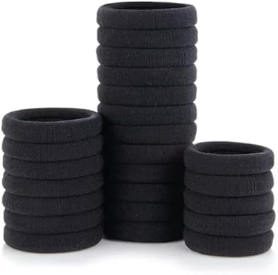 100 pièces chouchous noirs pour femmes, attaches de cheveux en coton sans couture