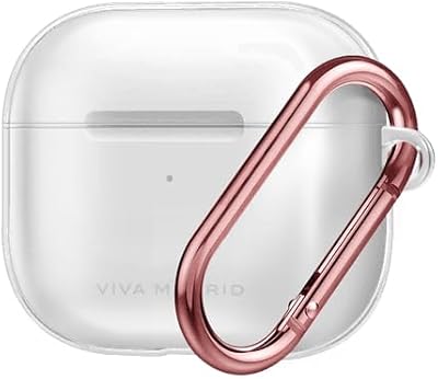 Étui viva madrid clar pour airpods 3 avec porte-clés en or rose