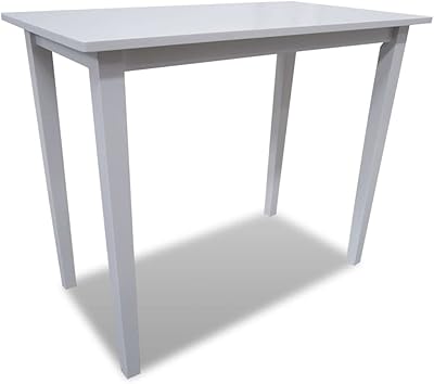 Vida xl table de bar en bois blanc maison cuisine salle