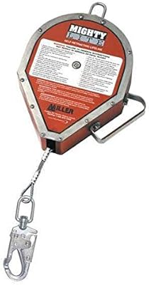 Corde de sécurité auto-rétractable, 100 pieds, capacité de poids de 310 lb, rouge
