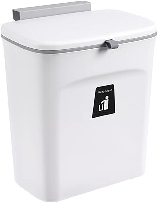 Poubelle à compost de cuisine arabest de 9 litres, seau à compost blanc