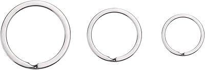 30pcs anneaux porte-clés ronds plats, anneaux porte-clés fendus en métal pour organisateur