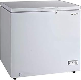 Congélateur coffre sur pied sharp, capacité 190 litres avec condenseur intégré, coloris blanc