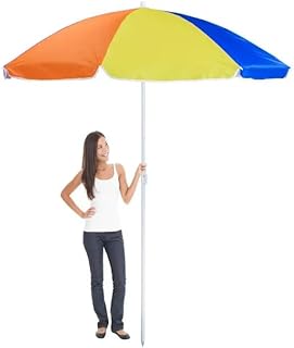 Parapluie de plage résistant au soleil | protection uv extérieure | poteau