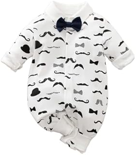Body à imprimé moustache fuyi avec nœud papillon pour votre petit garçon, costume