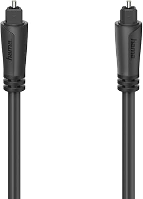 Câble audio fibre optique hama avec fiche odt toslink, 3 mètres de long