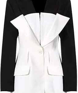 YEBDD HIT COULEUR DÉCONTRACTÉ CORÉEN POUR FEMMES CRANTÉES MANCHES LONGUES ÉLÉGANTES BLAZERS DROITS