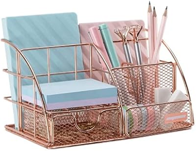 Organisateur de bureau colchick en or rose, joli support d'accessoires de bureau