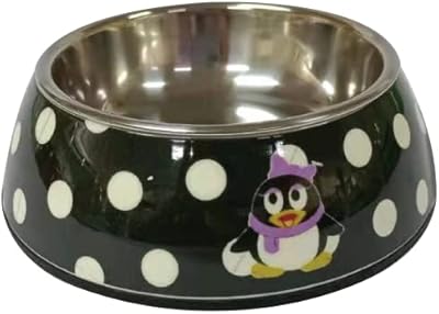 Bol rond en mélamine avec applique nutrapet, noir et blanc, taille l