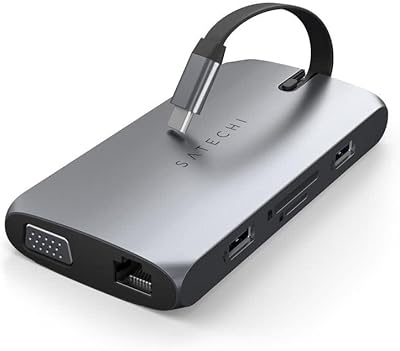 Adaptateur usb type-c multiport satishi on-the-go - hub usb portable 9 en 1