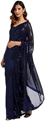 Florelli sari de cirque en pure georgette pour femme avec chemisier non cousu