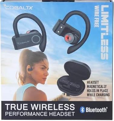 Casque bluetooth true wireless performance cobaltx avec étui (noir)
