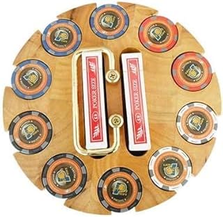 Jeu de jetons de poker plateau à en bois 10 trous peut