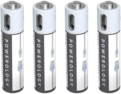Batterie lithium-ion rechargeable usb aaa powerology (2 pièces/paquet) 450 mah/675 mah