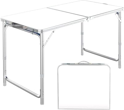 Table de camping pliante moon min table portable en aluminium de 4 pieds
