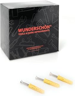 Jeu de vis métalliques et chevilles murales en plastique pour cloisons sèches wondershun
