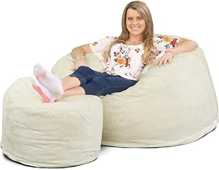 Fauteuil poire ultime avec repose-pieds en plusieurs tailles et couleurs : meubles surdimensionnés