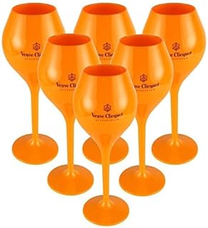 Ensemble de verres à champagne en acrylique jaune riche moderne veuve clicquot vcp