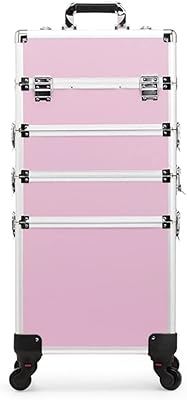 Trousse de maquillage professionnelle, grande trousse de maquillage, portable, verrouillable, valise à roulettes