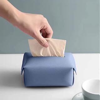 Couvercle de boîte à mouchoirs carré moderne, porte-papier facial en cuir pu gaufré
