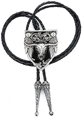 Cravate bolo de mode occidentale, motif animal, pierre naturelle, alliage de zinc, support