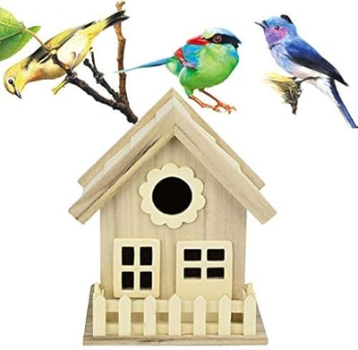Maison à oiseaux en bois, nichoir à oiseaux dox, jardin extérieur (kaki 3)