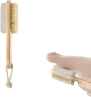Brosse pour les pieds en pierre ponce à poils naturels double face