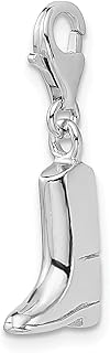 Collier à breloques en argent sterling 925 avec pendentif en forme de botte