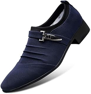 Homomo chaussures oxford en toile à bout pointu pour hommes taille l 38-48
