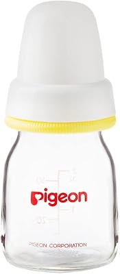 Biberon en plastique col fin pigeon, bouchon blanc, tétine en silicone extra souple