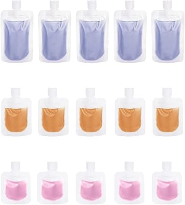 Paquet de 15 pochettes de voyage pour articles de toilette, conteneurs portables