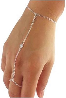Bracelet de doigt en cristal bohème, bague en or, bracelet d'esclave vintage, bague