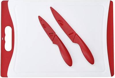 Ensemble de 3 couteaux et planche à découper colorworks, avec couteau d'office