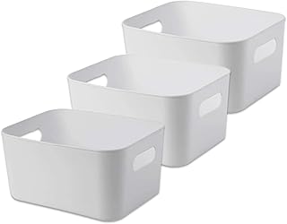 Boîte de rangement pour jouets, organisateur de placard transparent 3 pièces avec poignées