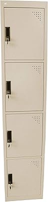 Armoire de rangement en métal à 4 portes avec 3 étagères pour la maison,