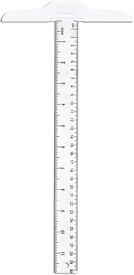 Règle carrée en plastique en forme de t règle de mesure double face