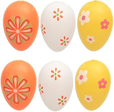 6 pièces ornements d'arbre de pâques en plastique coloré pour remplissage